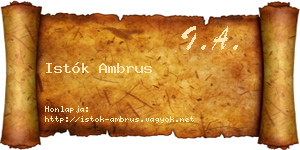 Istók Ambrus névjegykártya